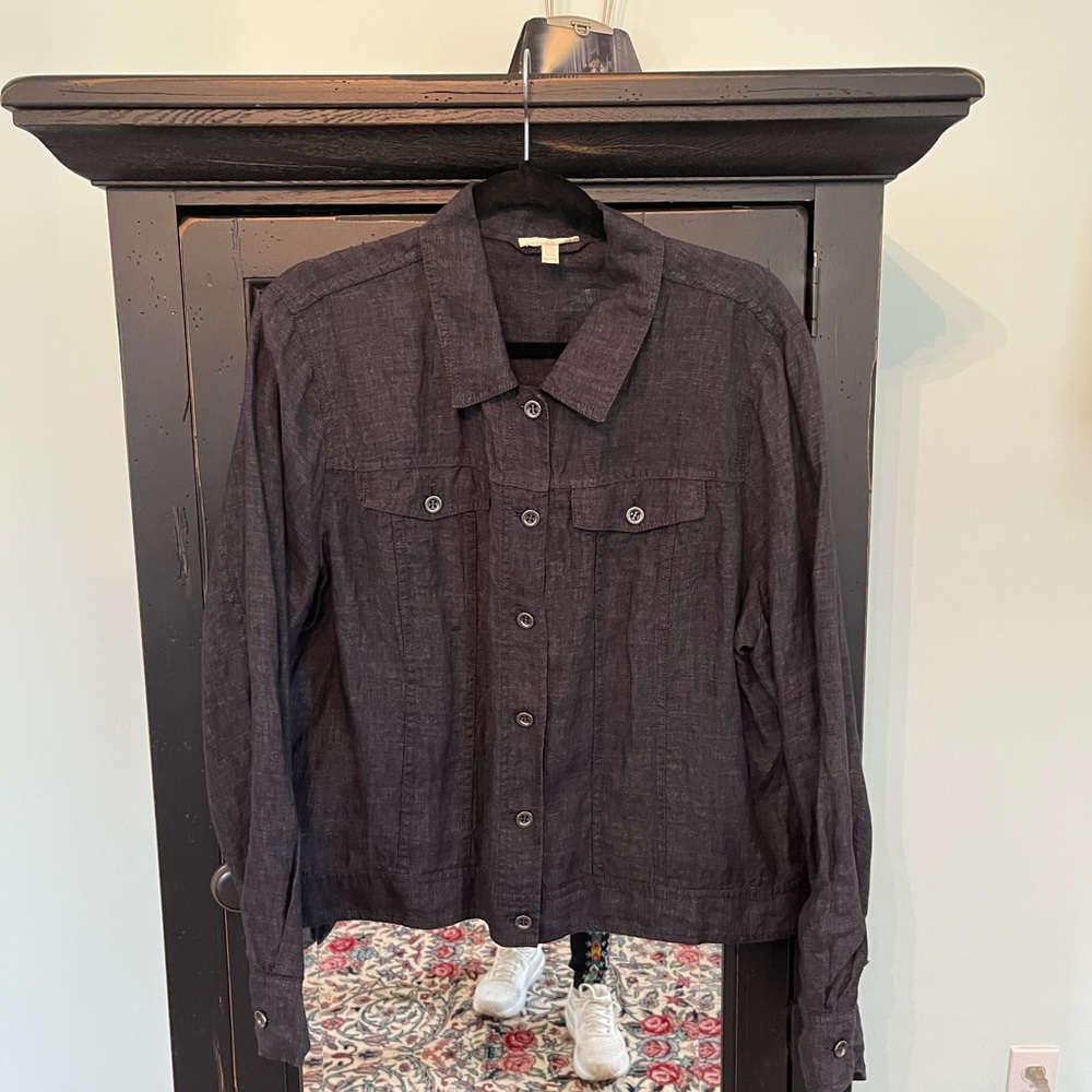 Eileen Fisher Linen Jean Style Jacket